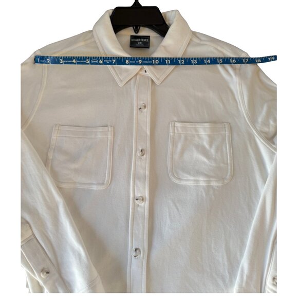 32 Degrees Ultra Soft Button Up Fleece in Cream Winter White, Suze Large, EUC - Picture 5 of 17